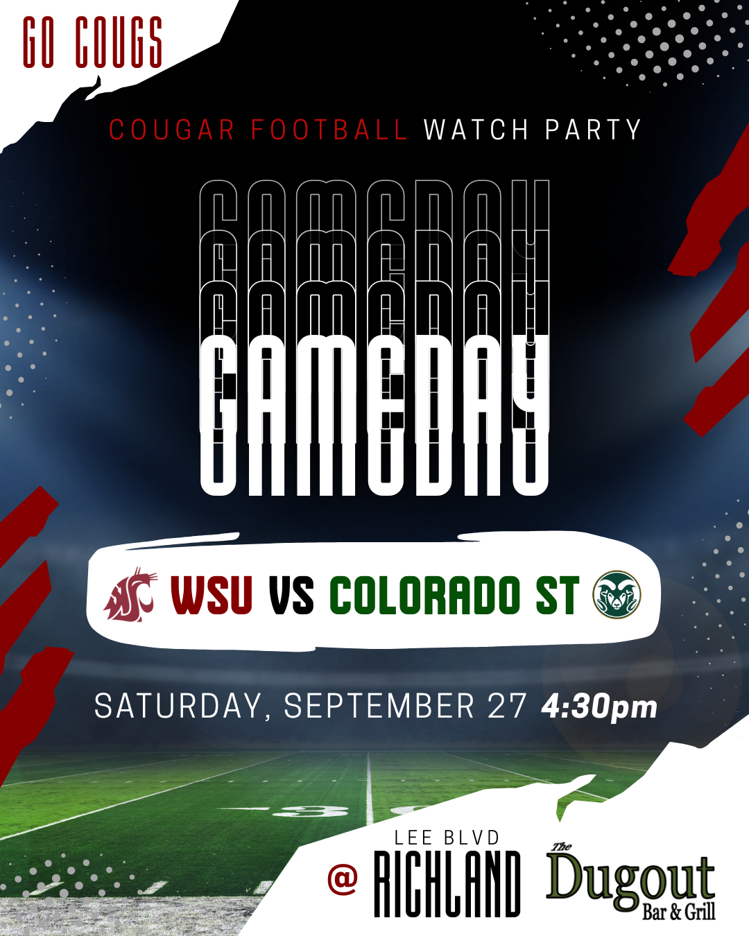 Cougar Football Saturday Watch Party at Richland Dugout