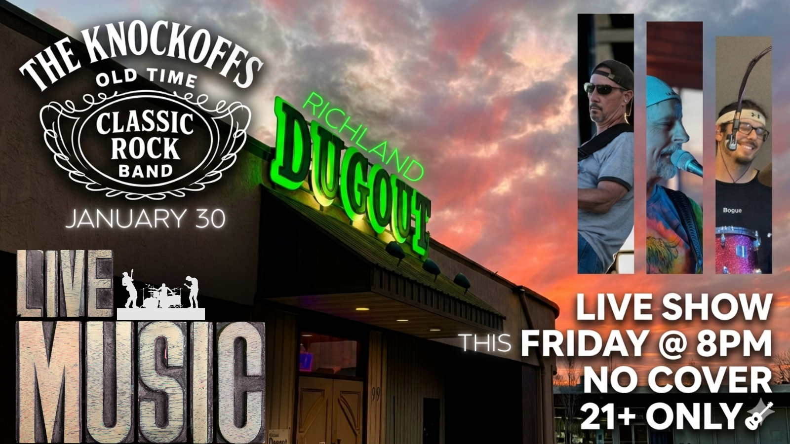 The Knockoffs live at Richland Dugout!